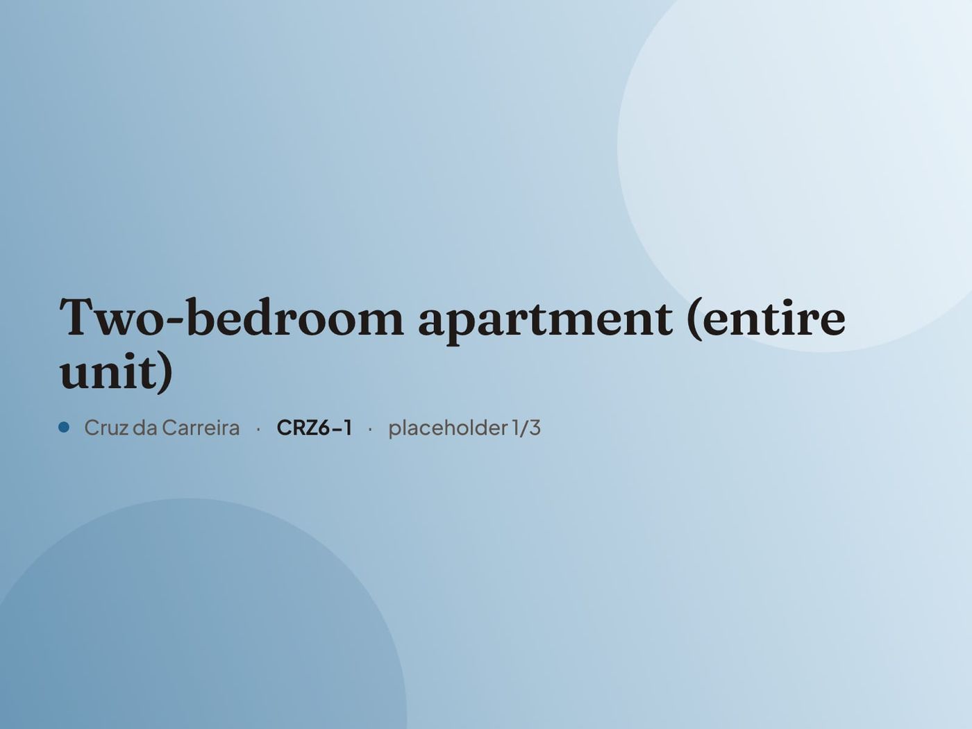 Placeholder image for “Two-bedroom apartment (entire unit)”. Real photos are coming.