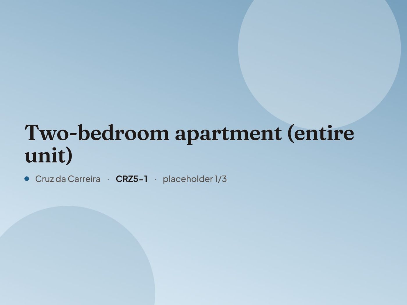 Placeholder image for “Two-bedroom apartment (entire unit)”. Real photos are coming.