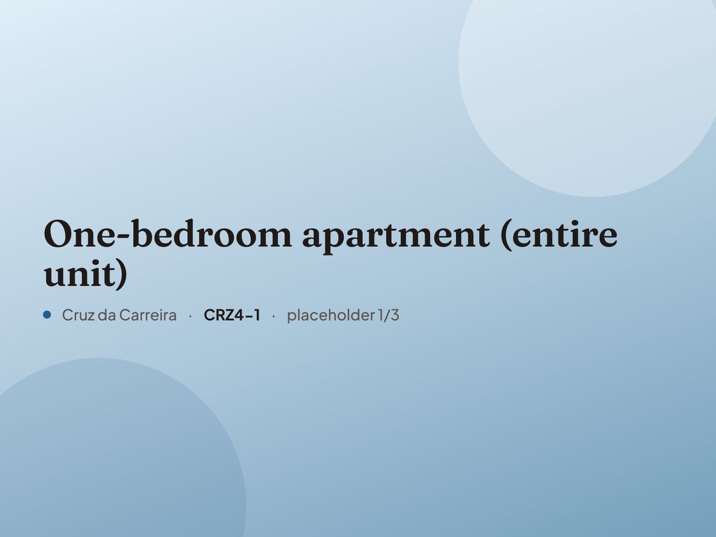 Placeholder image for “One-bedroom apartment (entire unit)”. Real photos are coming.