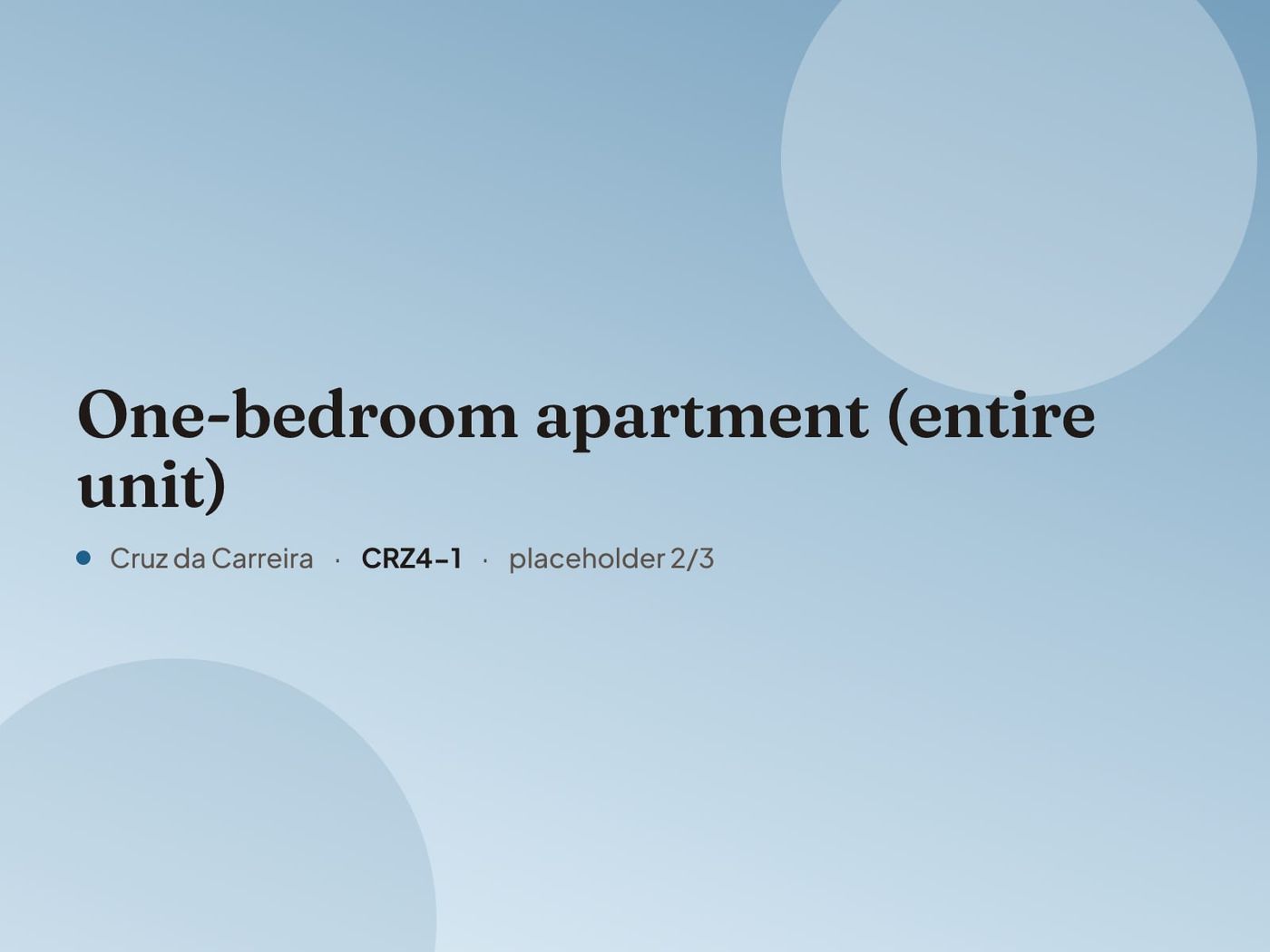 Placeholder image for “One-bedroom apartment (entire unit)”. Real photos are coming.