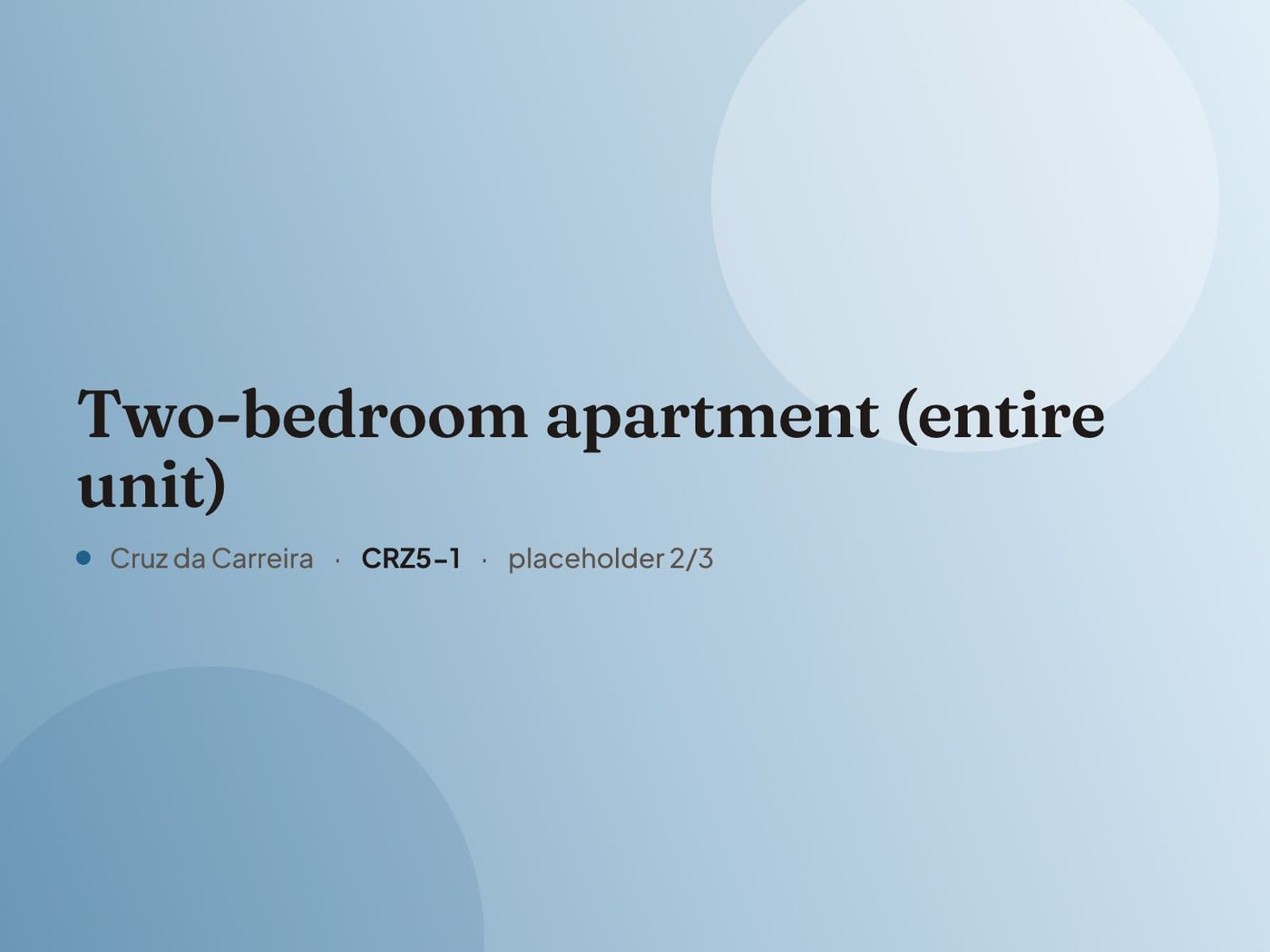 Placeholder image for “Two-bedroom apartment (entire unit)”. Real photos are coming.