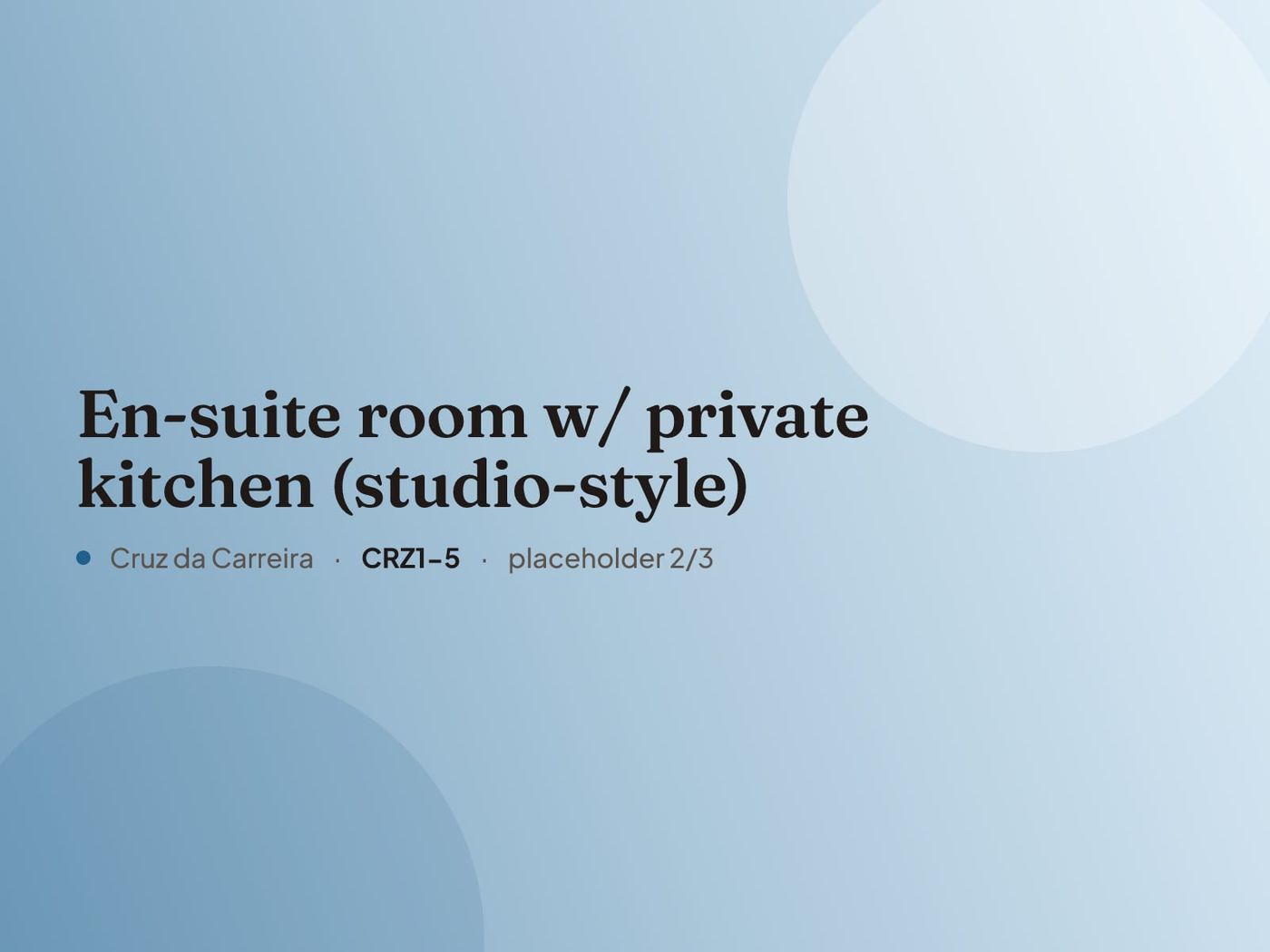 Placeholder image for “En-suite room w/ private kitchen (studio-style)”. Real photos are coming.