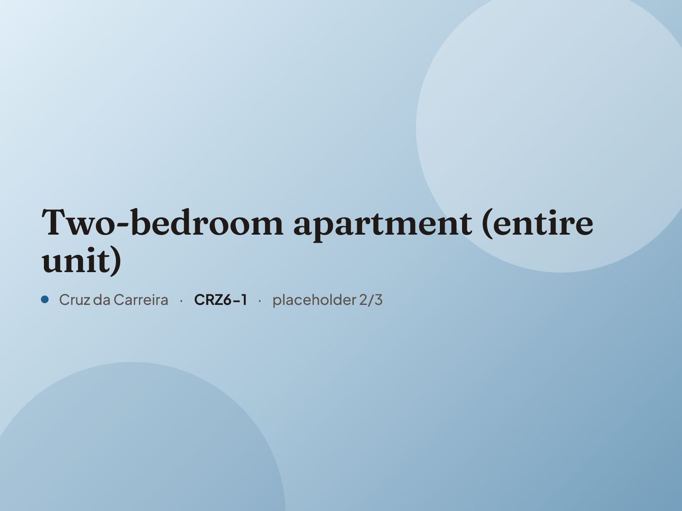Placeholder image for “Two-bedroom apartment (entire unit)”. Real photos are coming.