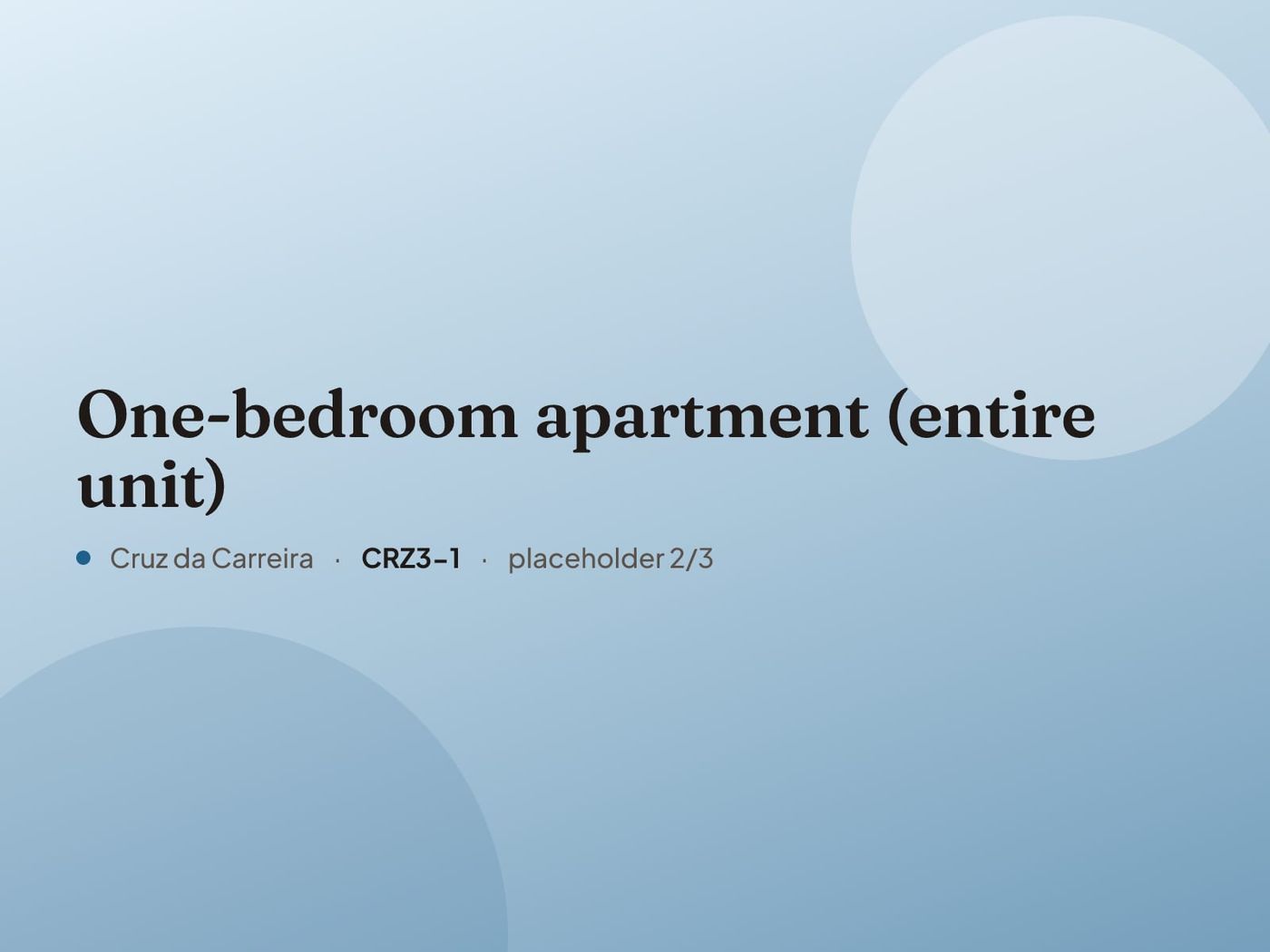 Placeholder image for “One-bedroom apartment (entire unit)”. Real photos are coming.