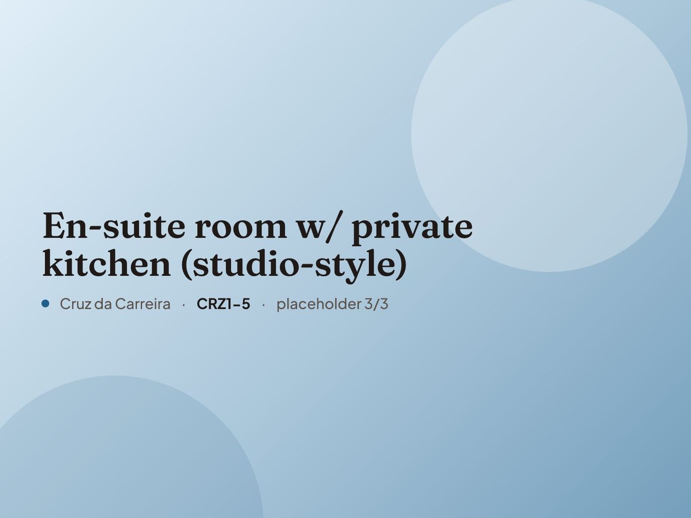 Placeholder image for “En-suite room w/ private kitchen (studio-style)”. Real photos are coming.