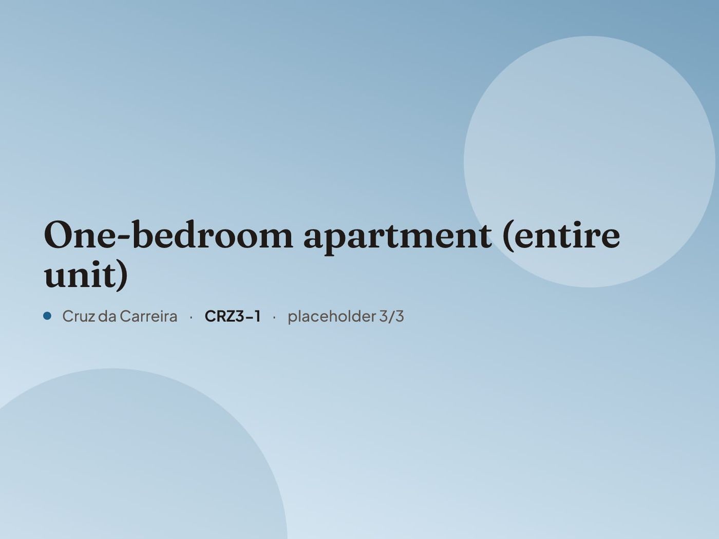 Placeholder image for “One-bedroom apartment (entire unit)”. Real photos are coming.