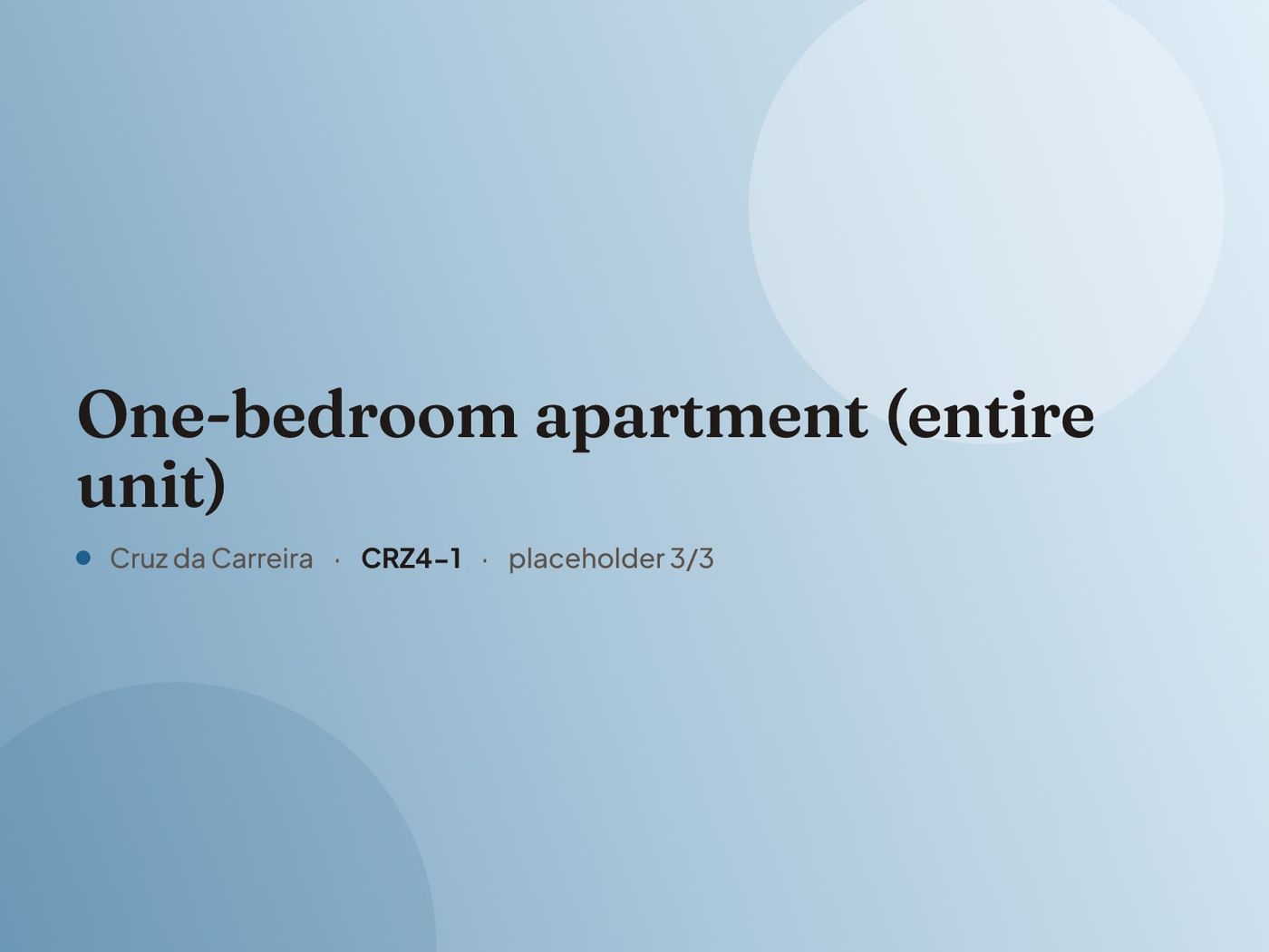 Placeholder image for “One-bedroom apartment (entire unit)”. Real photos are coming.